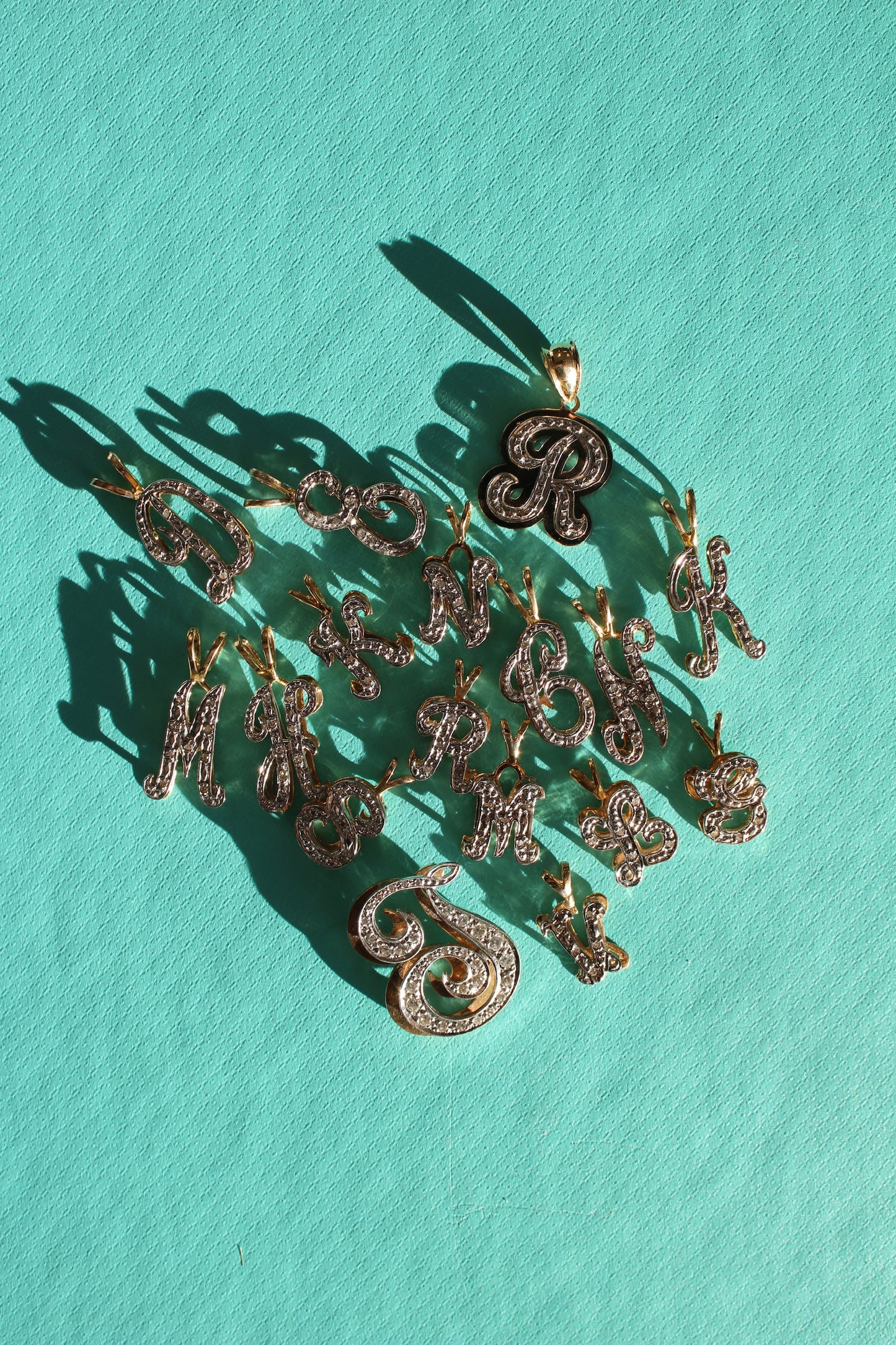 Evi11 Twin Vintage Initial Charms