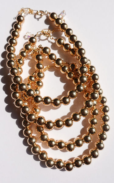 14K Gold Filled/Sterling Silver 6MM Bead Bracelet – Hazel Boutique