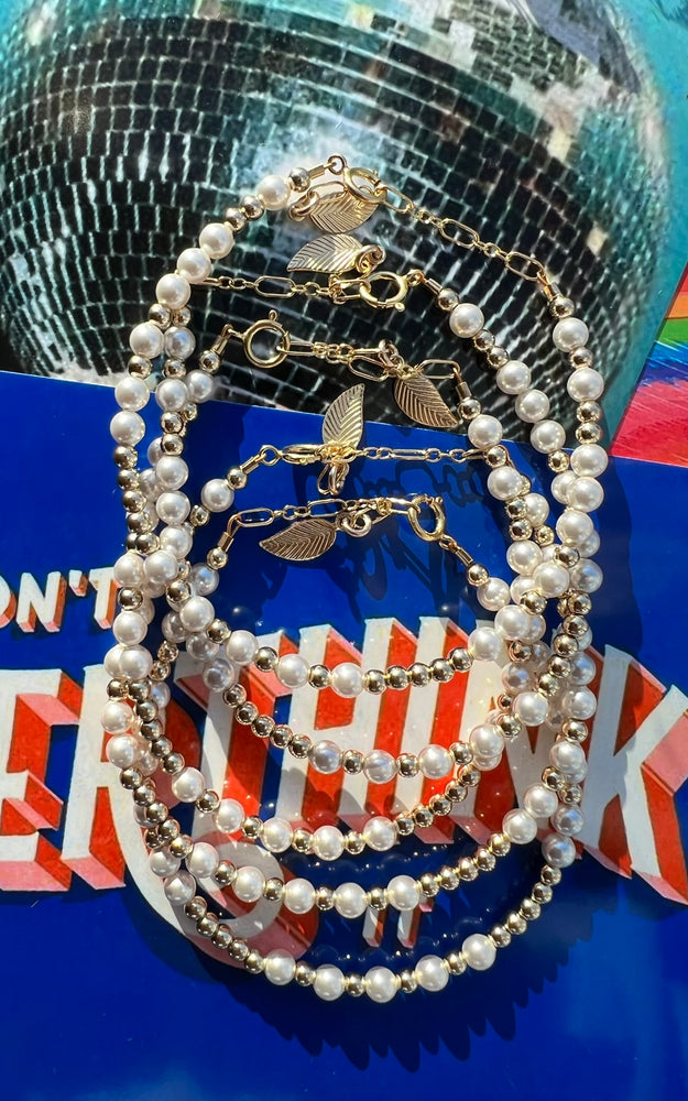 14k Gold Multi Pearl Bracelet