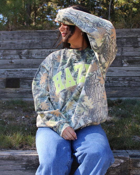 The Camo crewneck // Lime