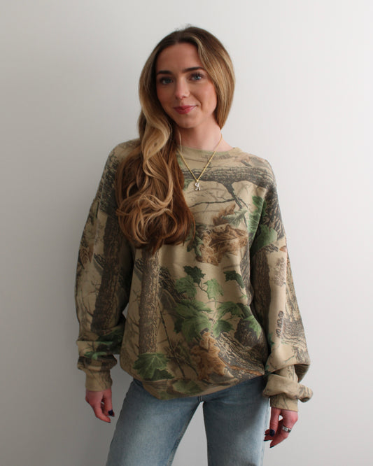 Evi11 Twin Vintage Camo Crewneck