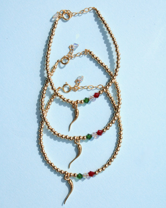 The Italian Horn & Flag Bracelet