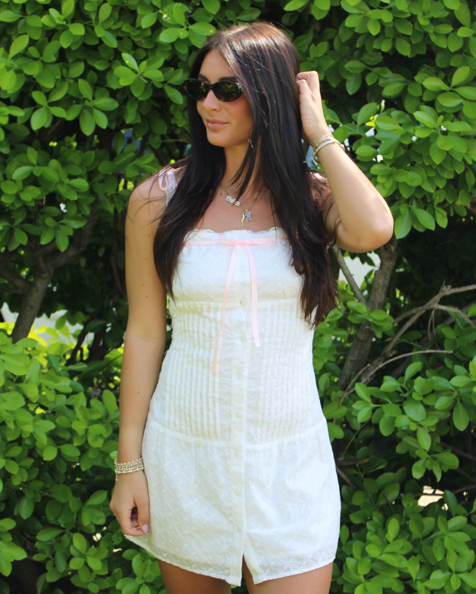 evangeline mini dress White Mini Dress - Evangeline Embellished - Size 0 to 12