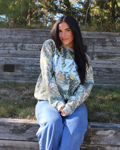 The Camo Crewneck // Aqua