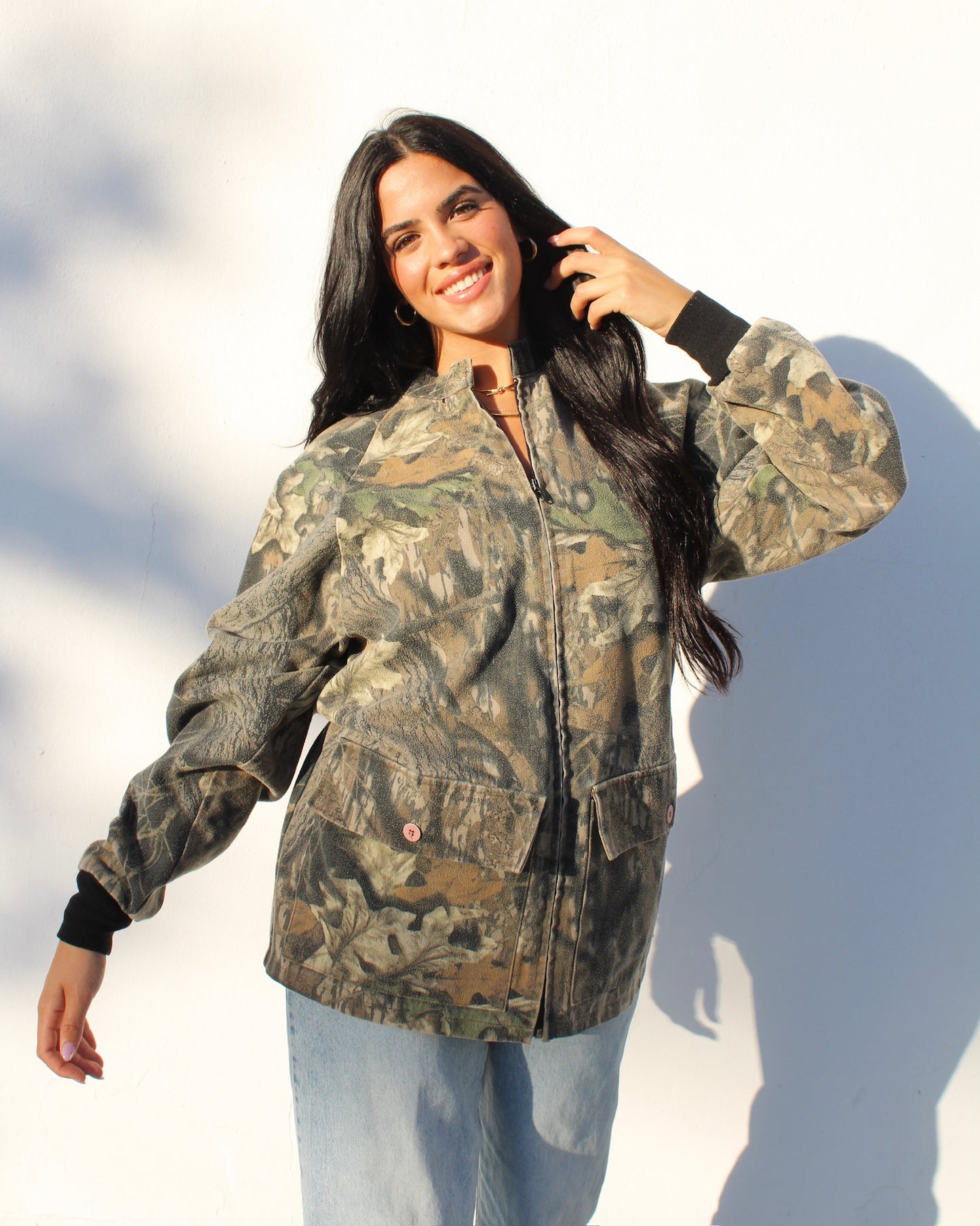 EVI11 Twin Vintage Cinched Camo Jacket