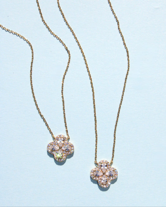Pear Four Leaf Clover Necklace