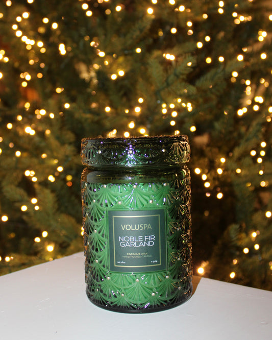 Noble Fir Garland Candle
