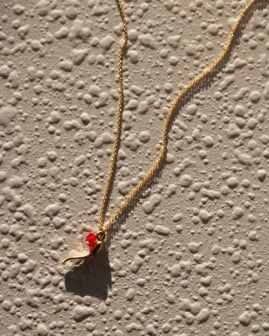 14k Gold Filled Italian Horn Fire Necklace