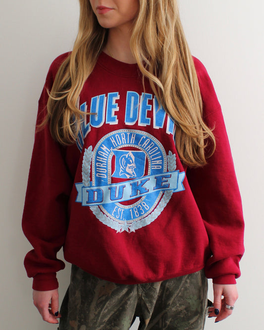 Evi11 Twin Vintage Blue Devils Crewneck