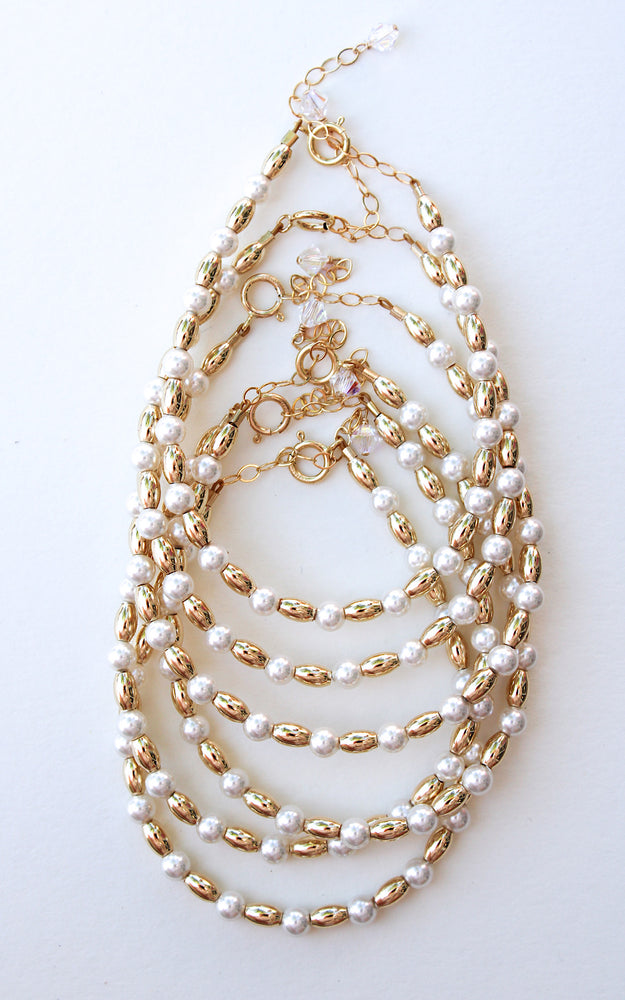 Half Gold Pearl Bracelet - PRINZZESA Boutique