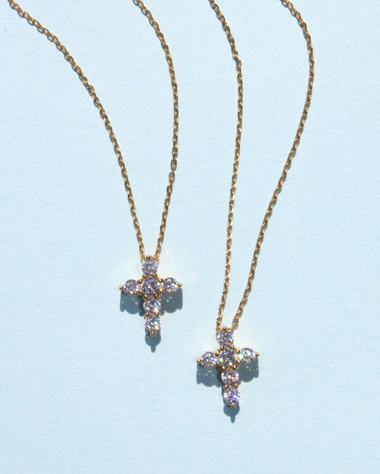 Small Studded Cross Necklace