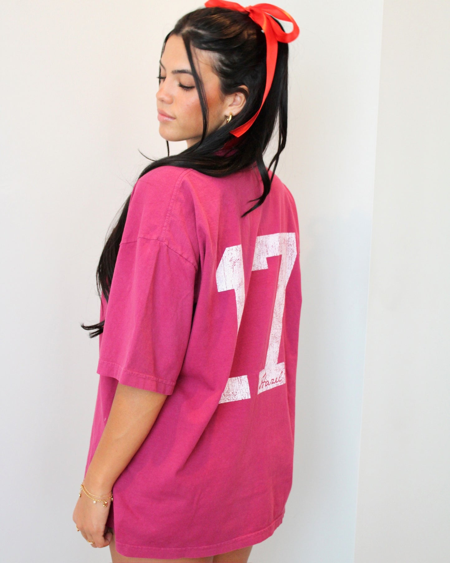 The HB Boyfriend Tee // Raspberry