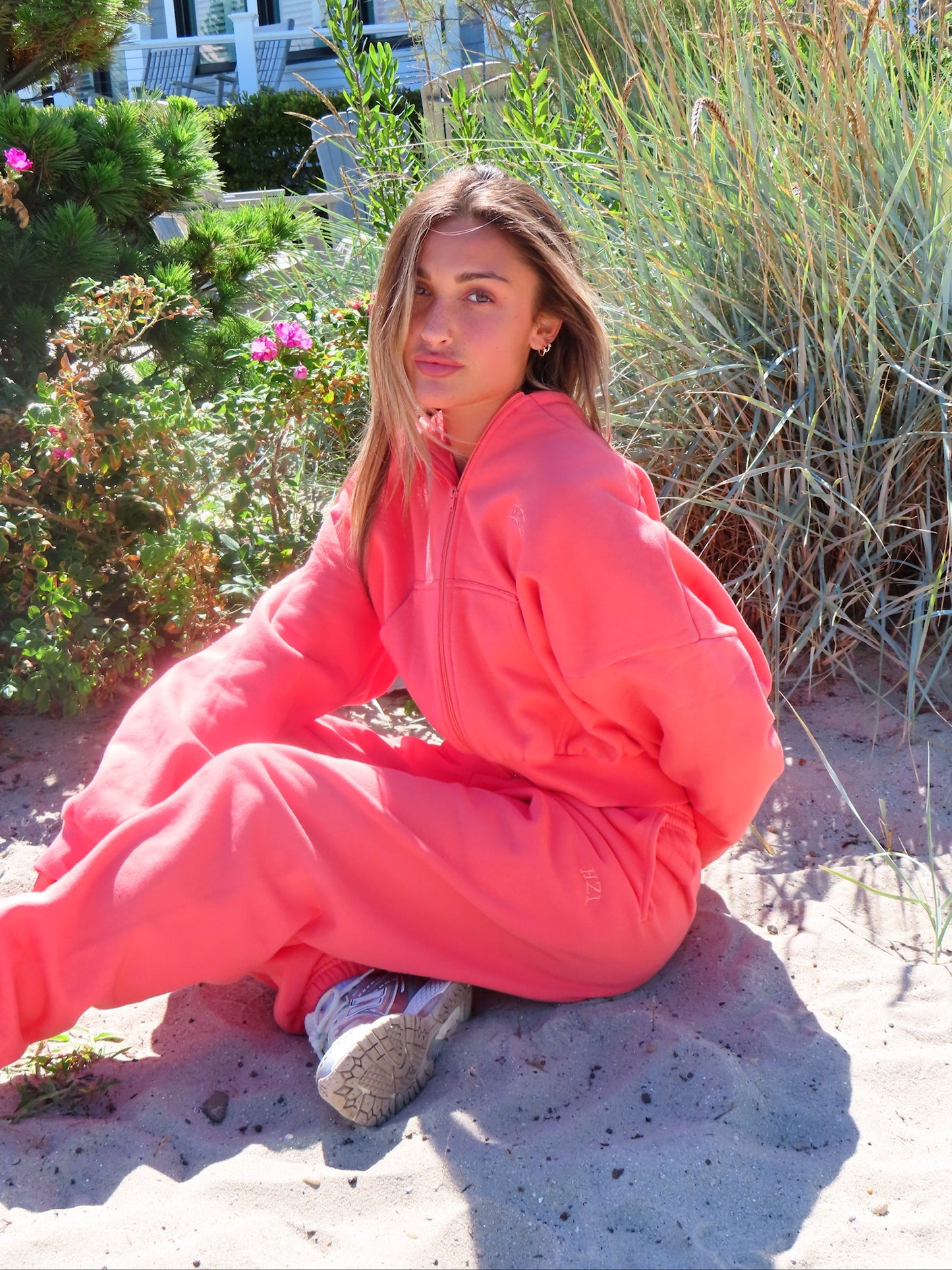 The HZL Apricot Cropped Zip Up