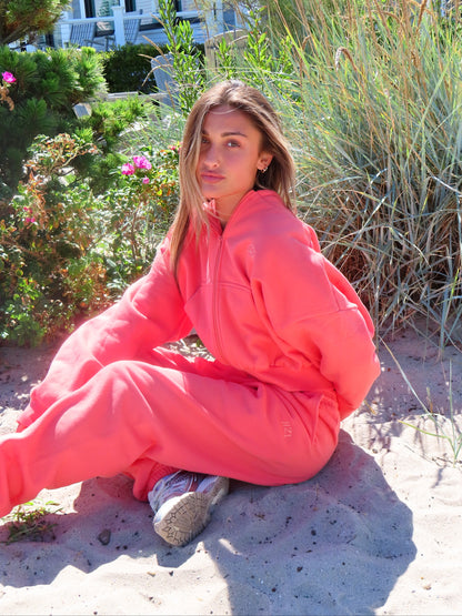 The HZL Apricot Cropped Zip Up