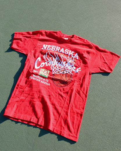 EVI11 Twin Vintage Nebraska Basketball Tee