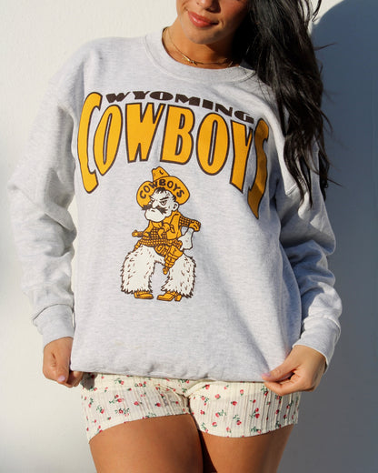 EVI11 Twin Vintage Wyoming Cowboys Crewneck