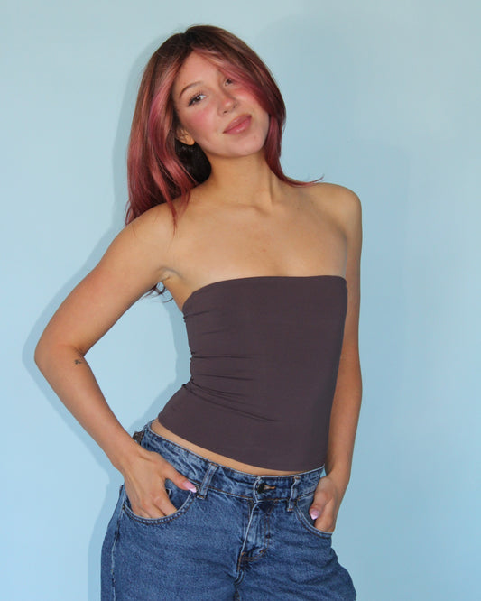 HZL Tube Top // Dark Brown