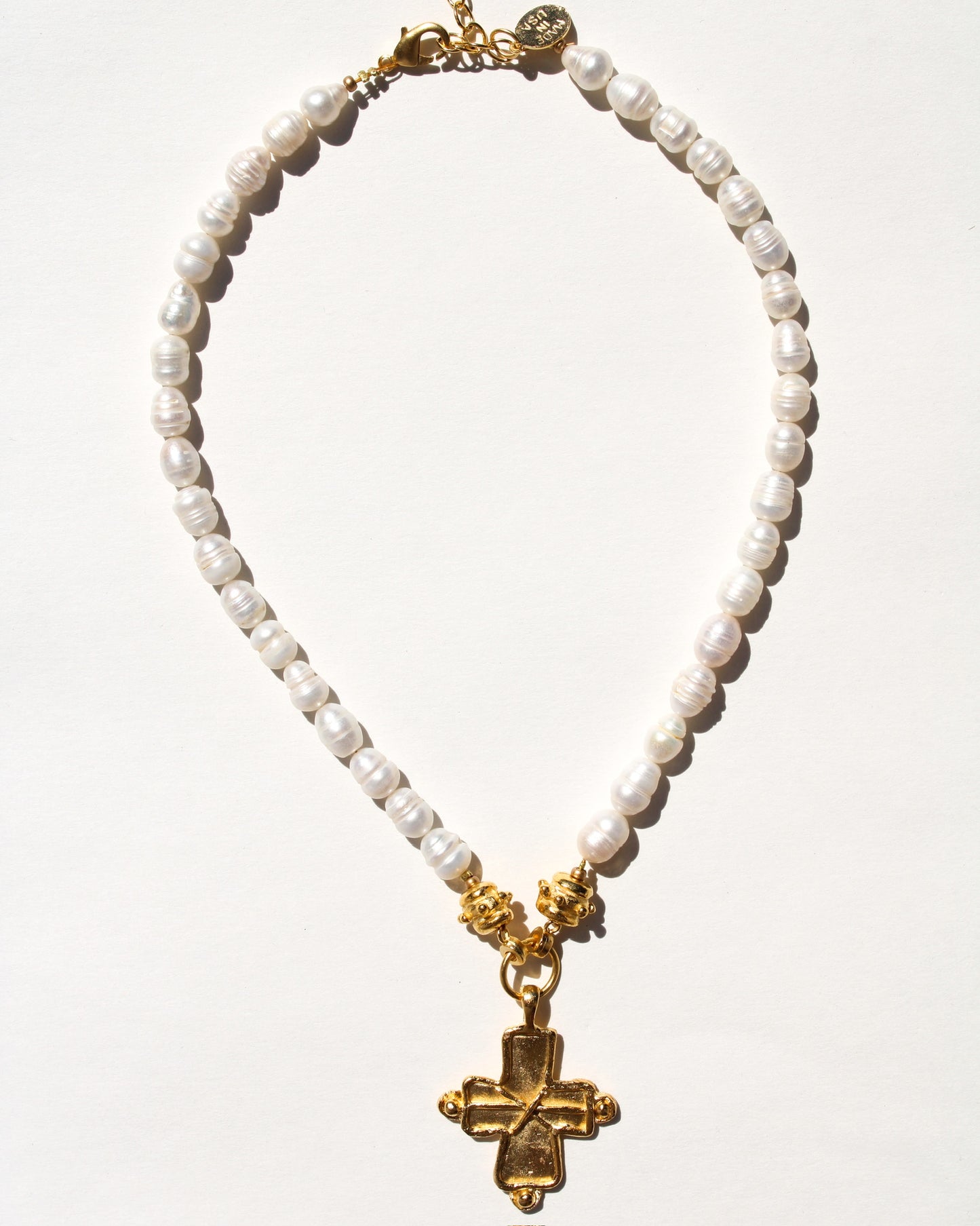 Charlotte Cross Pearl Necklace