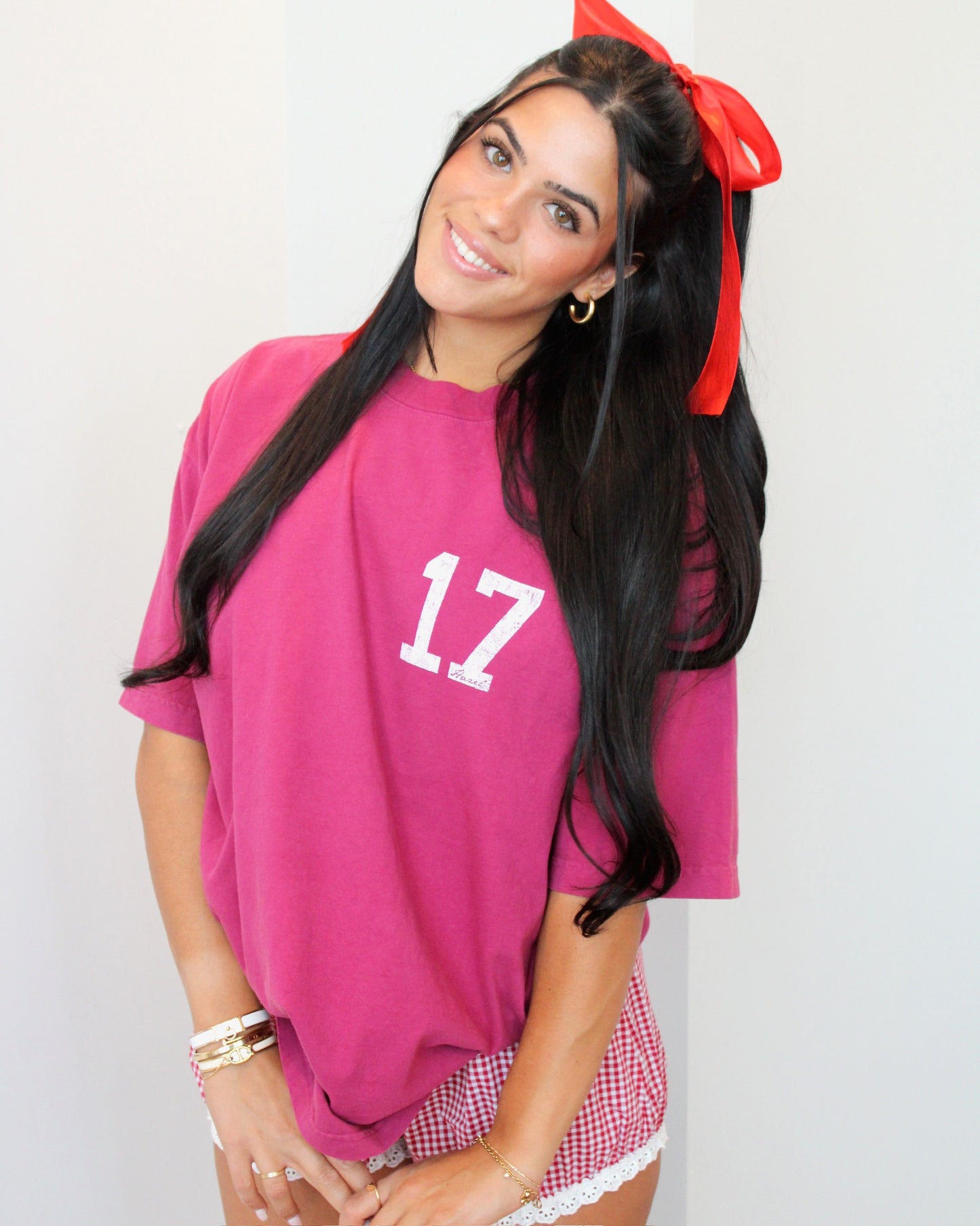 The HB Boyfriend Tee // Raspberry