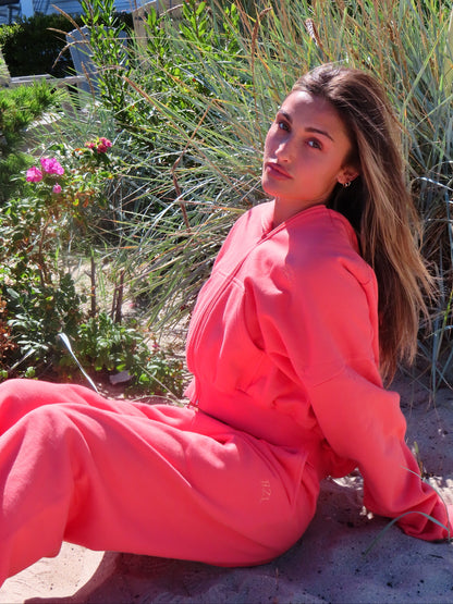 The HZL Apricot Cropped Zip Up