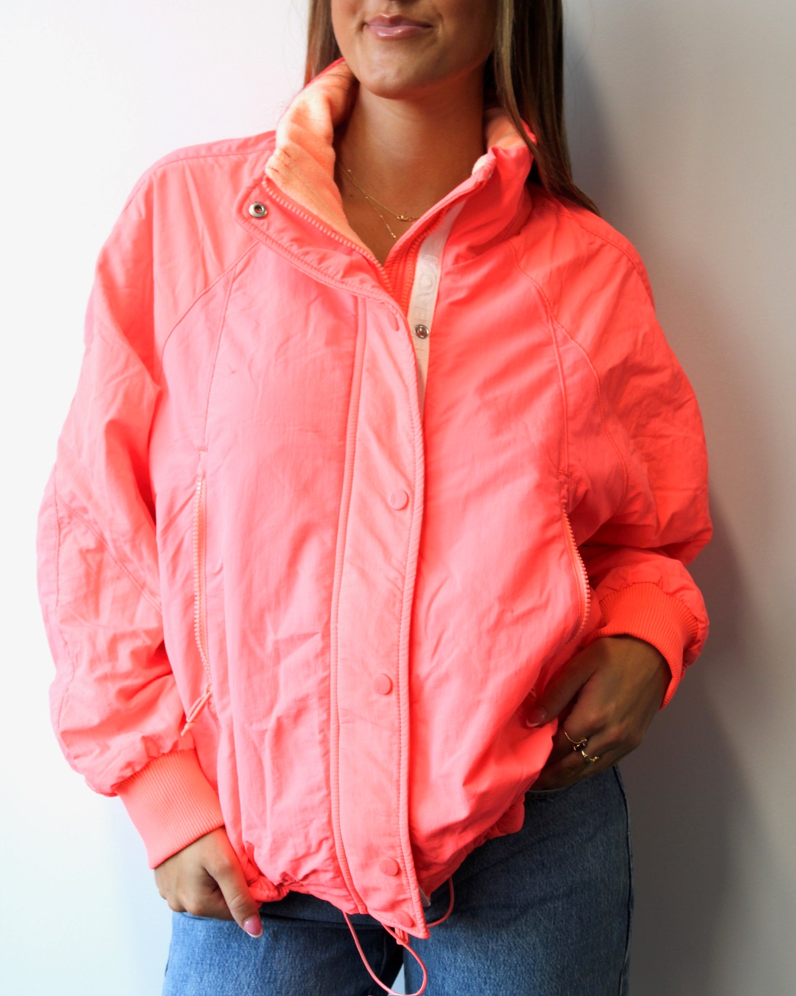 Neon Coral Jacket – Hazel Boutique