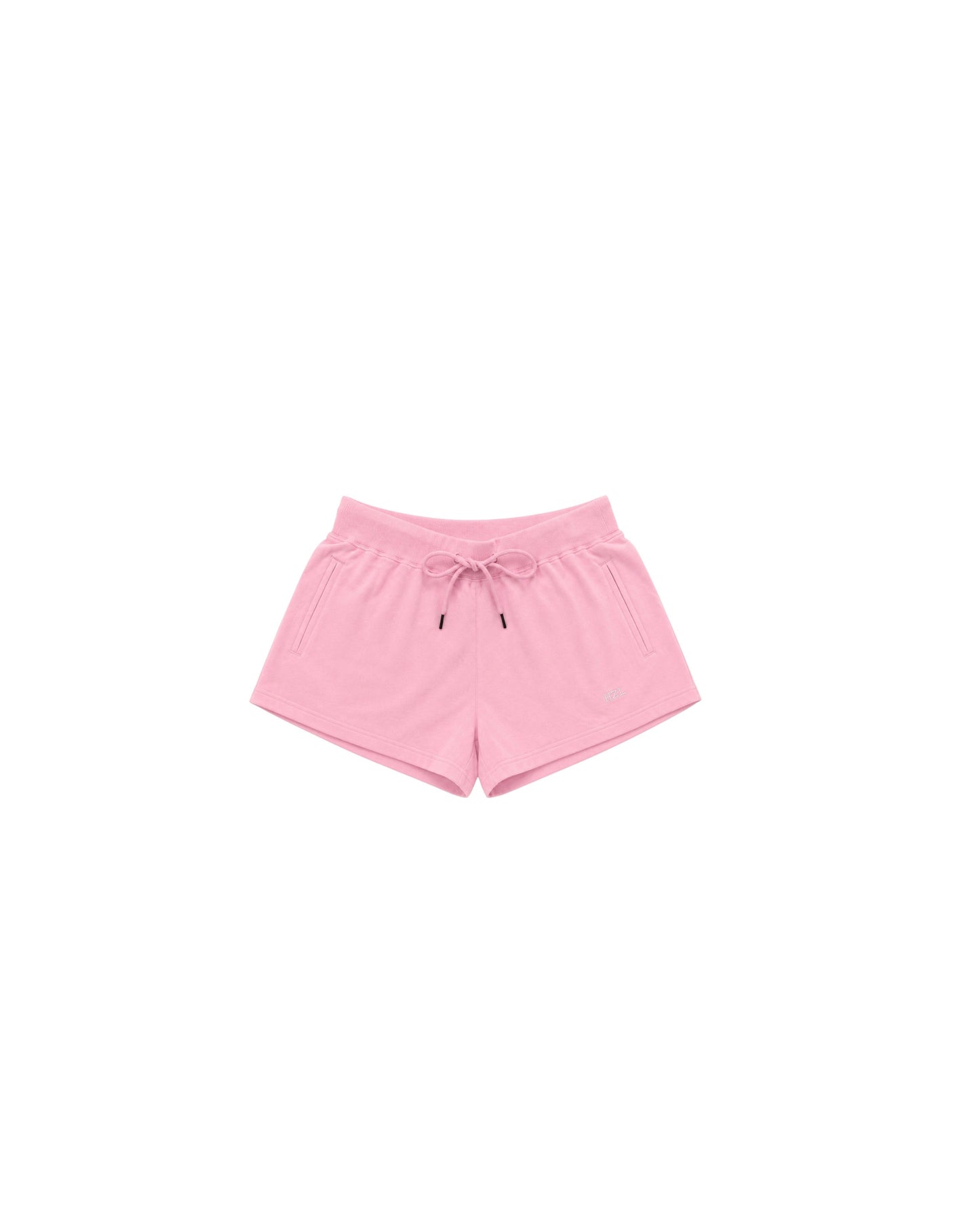 Light pink casual shorts with an adjustable drawstring waist and side pockets, perfect for relaxed summer days.