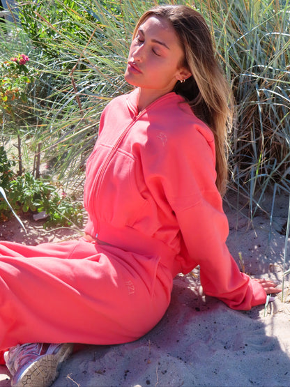 The HZL Apricot Cropped Zip Up