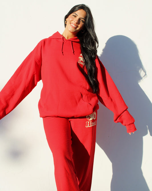 888 Hazel Hoodie // Red Hot