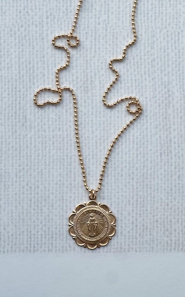 Mary Medallion Coin Necklace