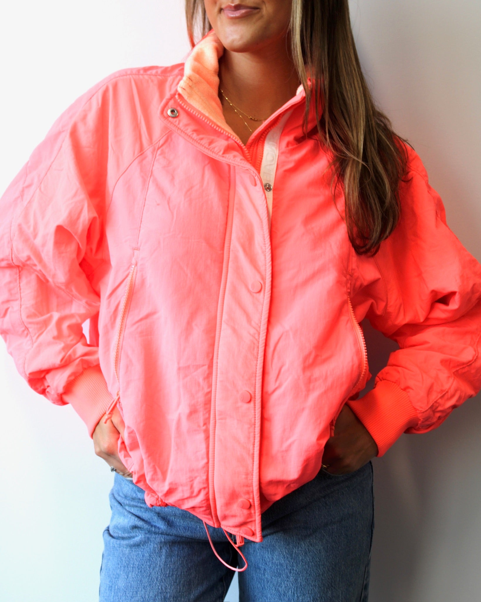 Neon Coral Jacket – Hazel Boutique
