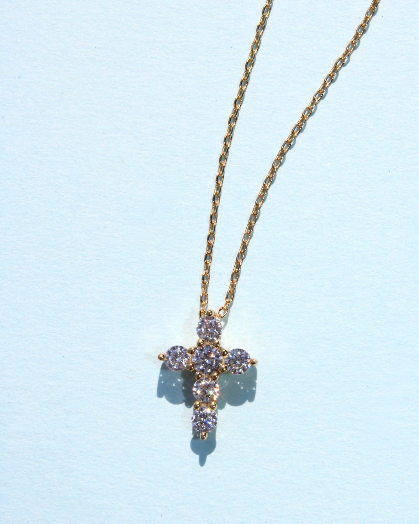 Small Studded Cross Necklace