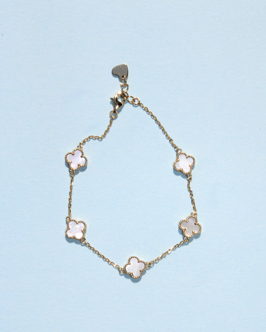 Mother Of Pearl Clover Bracelet