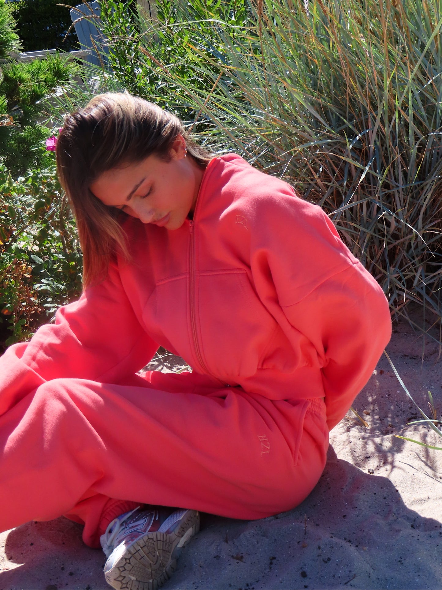 The HZL Apricot Cropped Zip Up