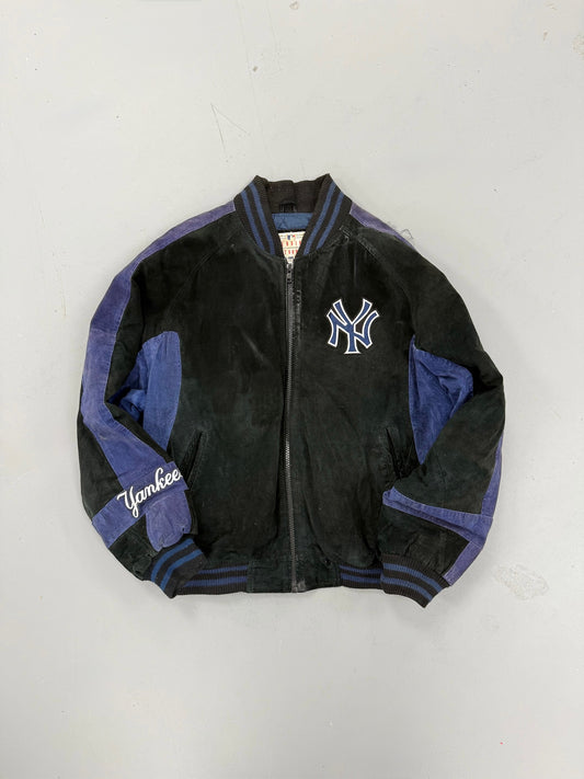 EVI11 TWIN VINTAGE SUEDE BOMBER JACKET- NEW YORK YANKEES