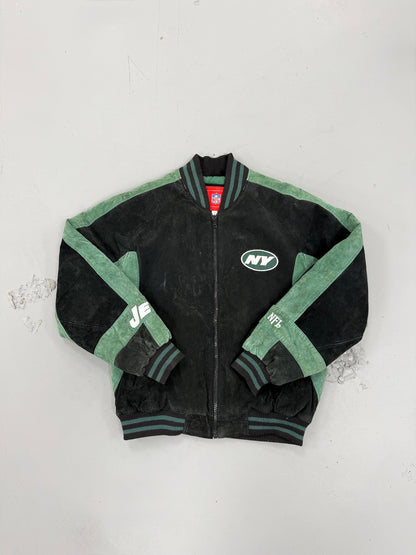 EVI11 TWIN VINTAGE SUEDE BOMBER JACKET-NY JETS
