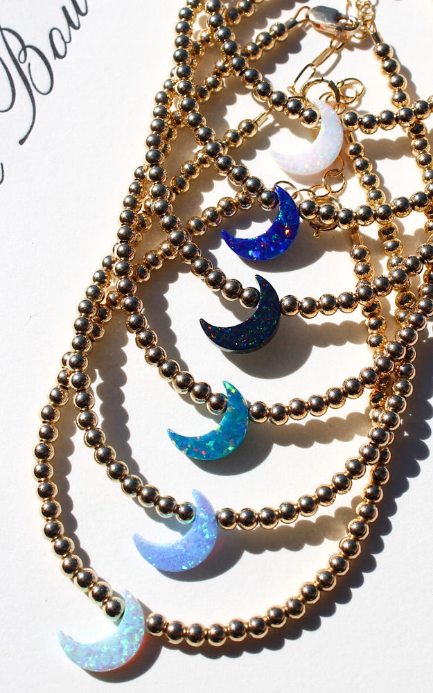 14k Gold-Filled Opal Moon Bracelet