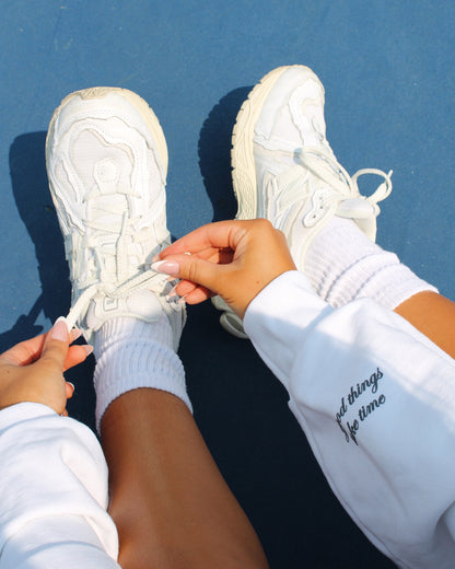 The HB Louise Crewneck // White