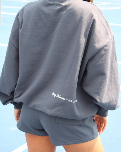 The HB Louise Crewneck // Dolphin Blue