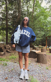 The Capri Crewneck // Navy – Hazel Boutique