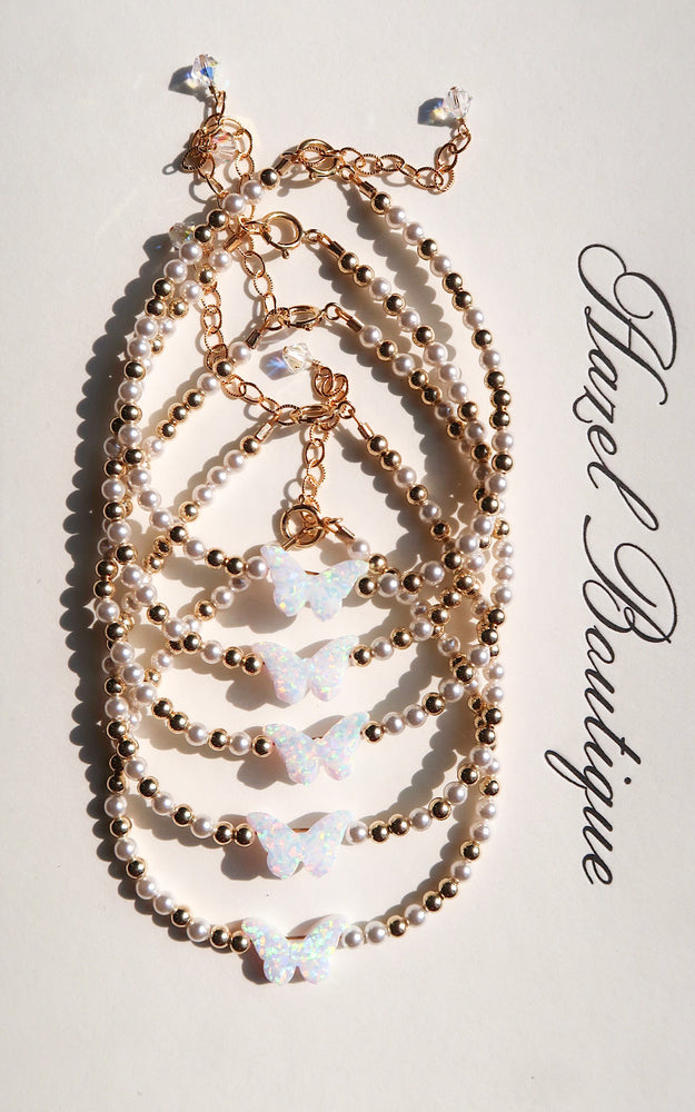 Gold & Pearls Butterfly Bracelet