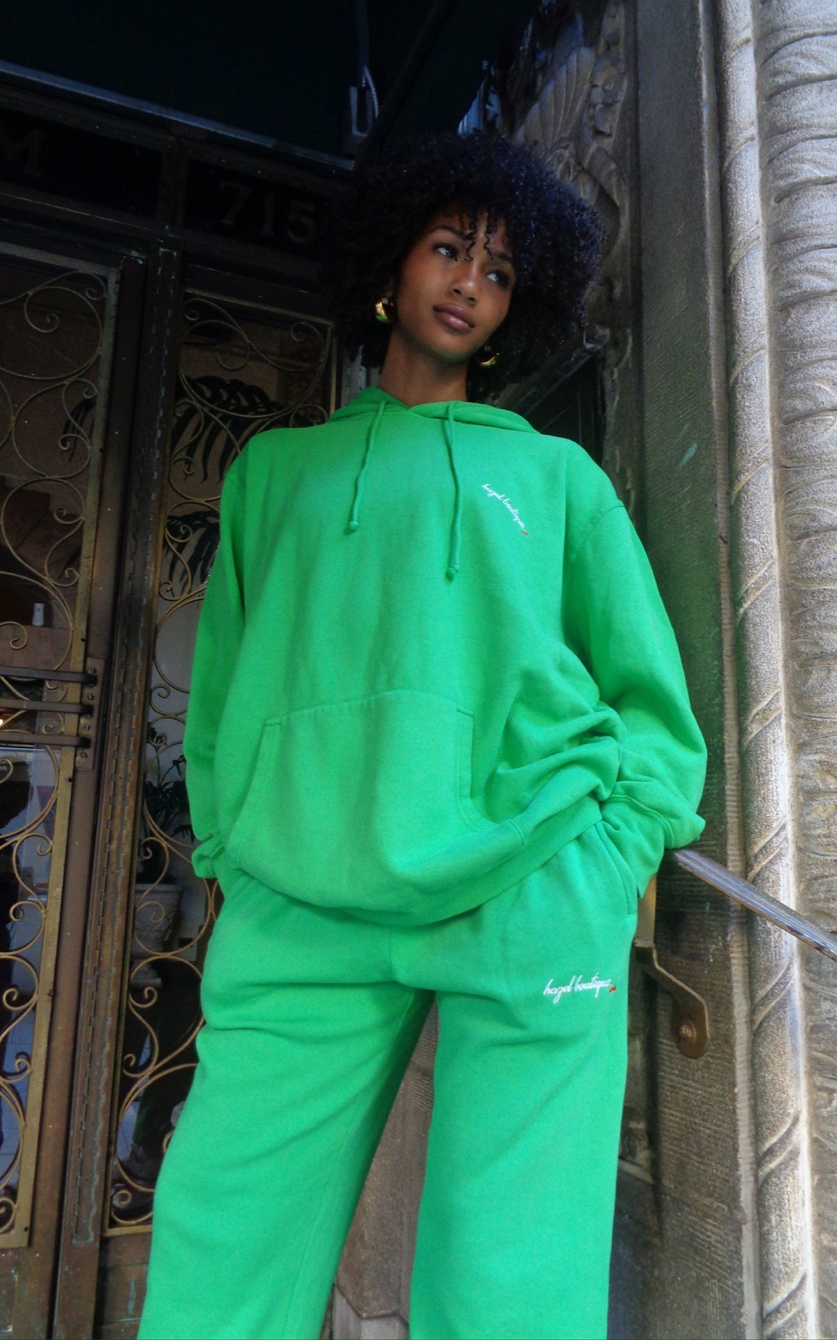 The HB Cherry Hoodie Green Hazel Boutique